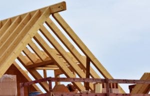 exposed roof during building extension